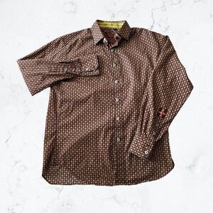Robert Graham X Button Up Long Sleeve Geometric Floral Print Shirt Mens Medium